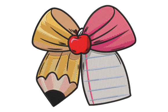 Back to School Bow: A Charming Embroidery Design for Business Branding