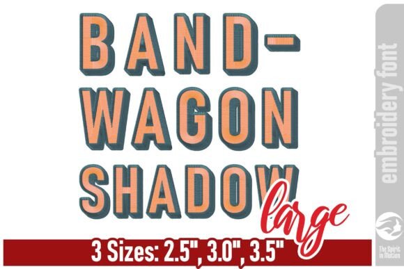 Bandwagon Shadow Embroidery Font – L Review: Bold Impact for Sporty Projects