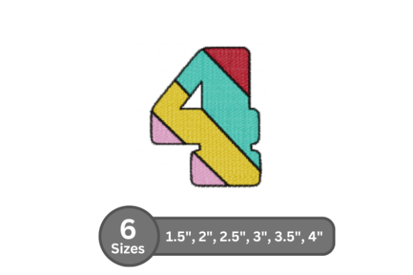 Candy Stripe Number -4: A Fresh Font for Boutique Embroidery Projects