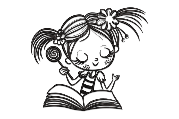 Child Reading Embroidery Design Review for Etsy Sellers