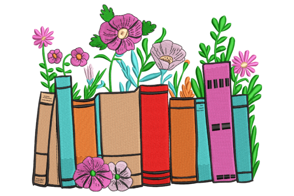 Floral Book Stack Embroidery Design Review