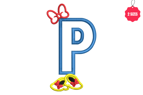 Letter P with Bow: A Charming Addition to Your Embroidery Collection